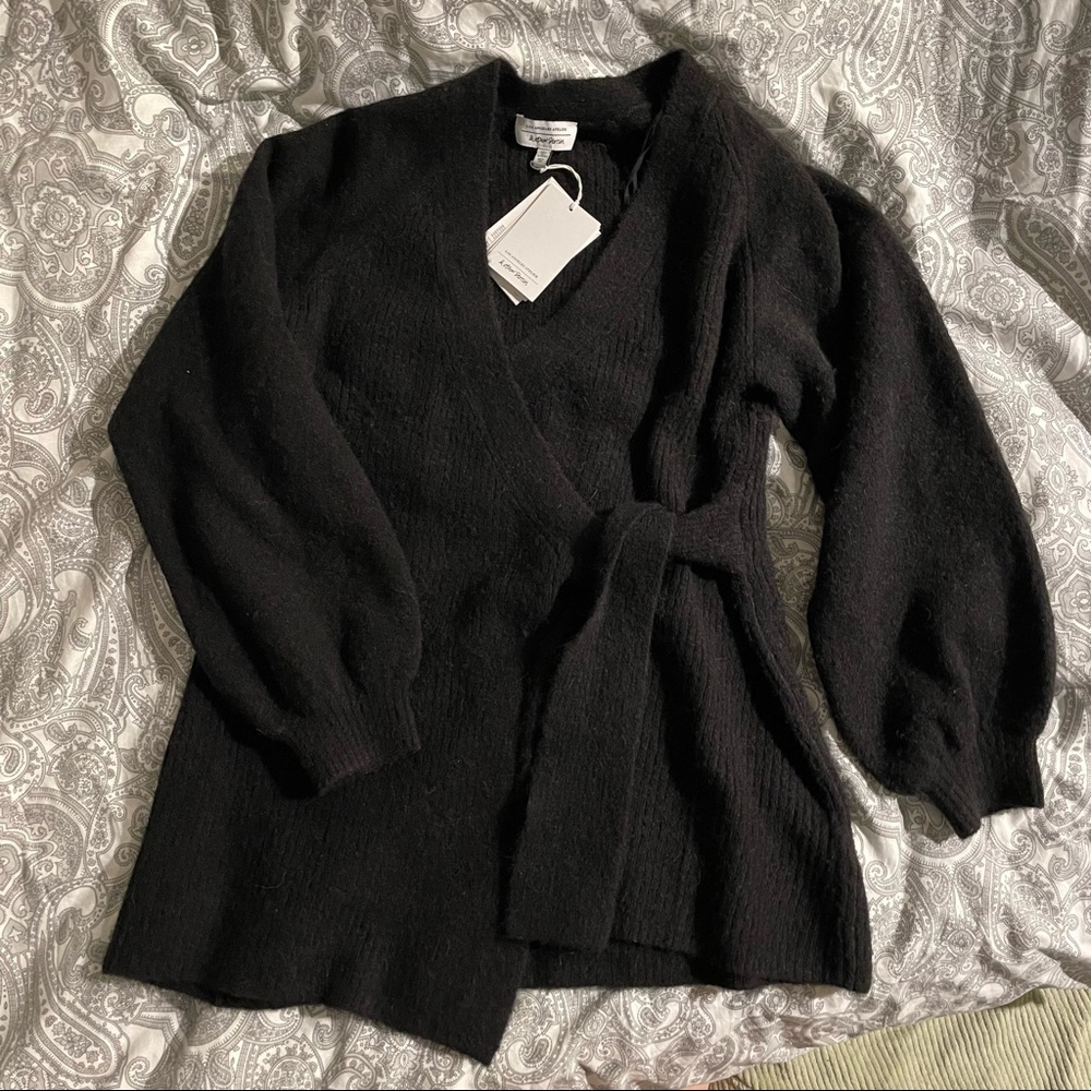& other stories wool blend alpaca wrap cardigan NWT